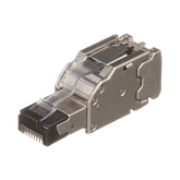 Plug RJ45 Blindado, Instalación Recta, Terminación en Campo Certificable, Compatible con Cat5e, Cat6 y Cat6A, Color Plata